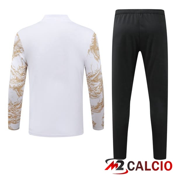 Insieme Tuta Calcio Real Madrid Bianco Giallo 2024/2025
