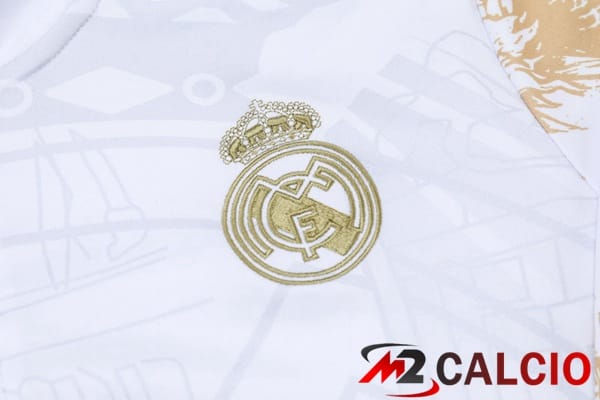 Insieme Tuta Calcio Real Madrid Bianco Giallo 2024/2025