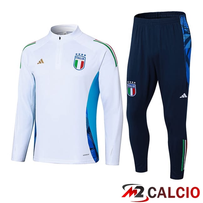 Maglie Calcio Personalizzate,Tute Calcio Squadre,Maglia Nazionale Italiana Calcio | Insieme Tuta Calcio Italia Bianco 2024/2025