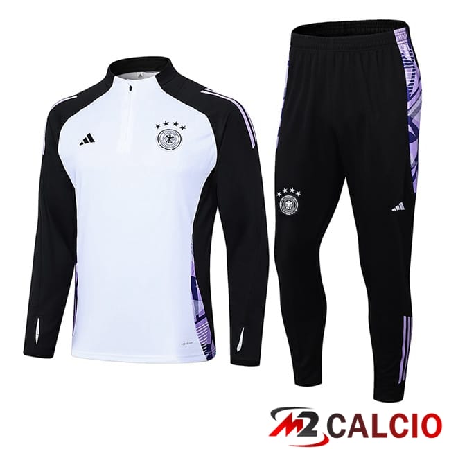 Maglie Calcio Personalizzate,Tute Calcio Squadre,Maglia Nazionale Italiana Calcio | Insieme Tuta Calcio Germania Bianco 2024/2025