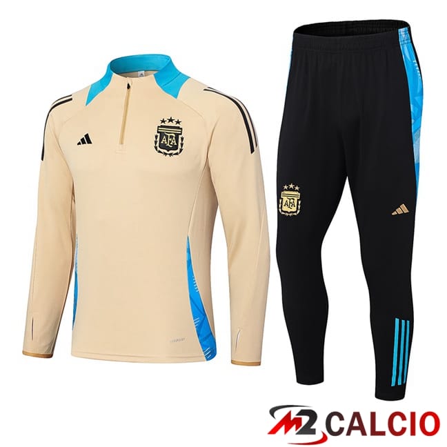 Maglie Calcio Personalizzate,Tute Calcio Squadre,Maglia Nazionale Italiana Calcio | Insieme Tuta Calcio Argentina Giallo 2024/2025