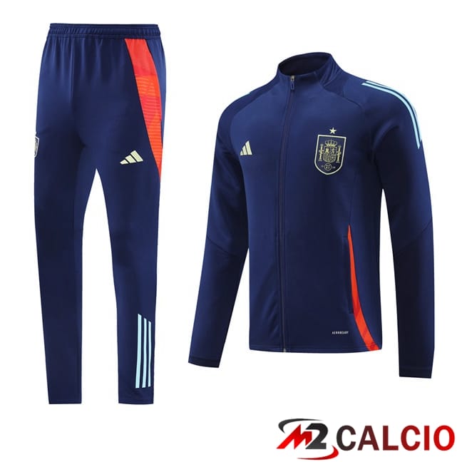 Maglie Calcio Personalizzate,Tute Calcio Squadre,Maglia Nazionale Italiana Calcio | Insieme Tuta Calcio - Giacca Spagna Blu Reale 2024/2025
