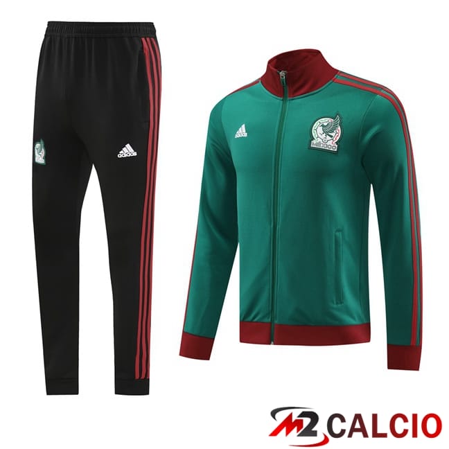 Maglie Calcio Personalizzate,Tute Calcio Squadre,Maglia Nazionale Italiana Calcio | Insieme Tuta Calcio - Giacca Messico Verde 2024/2025