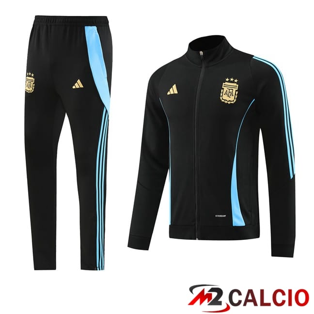 Maglie Calcio Personalizzate,Tute Calcio Squadre,Maglia Nazionale Italiana Calcio | Insieme Tuta Calcio - Giacca Argentina Nero 2024/2025