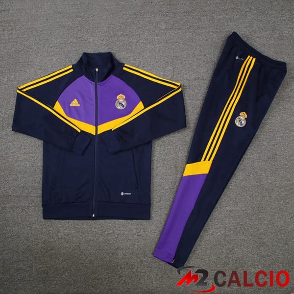 Insieme Tuta Calcio - Giacca Real Madrid Blu Reale Viola 2024/2025