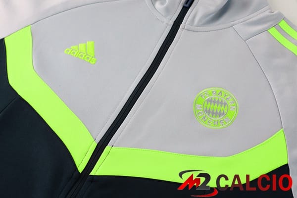 Insieme Tuta Calcio - Giacca Bayern Monaco Grigio Nero 2024/2025