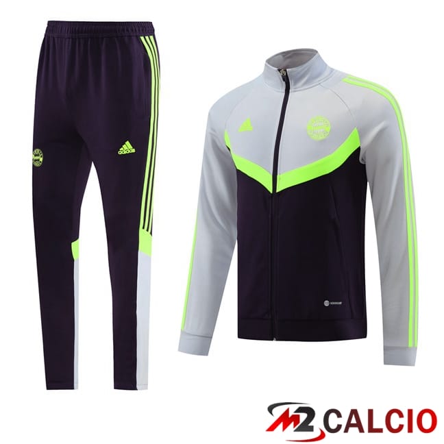 Maglie Calcio Personalizzate,Tute Calcio Squadre,Maglia Nazionale Italiana Calcio | Insieme Tuta Calcio - Giacca Bayern Monaco Grigio Nero 2024/2025