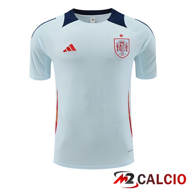 Maglie Calcio Personalizzate,Tute Calcio Squadre,Maglia Nazionale Italiana Calcio | T Shirt Allenamento Spagna Blu 2024/2025