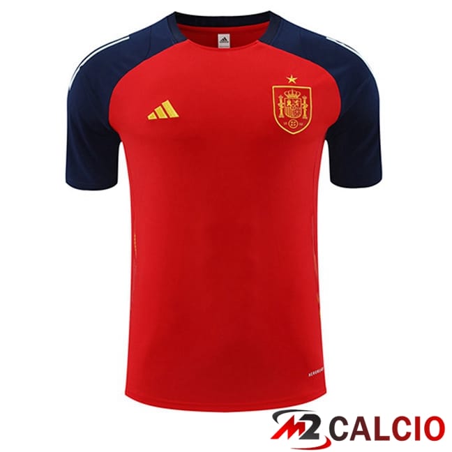 Maglie Calcio Personalizzate,Tute Calcio Squadre,Maglia Nazionale Italiana Calcio | T Shirt Allenamento Spagna Rosso 2024/2025