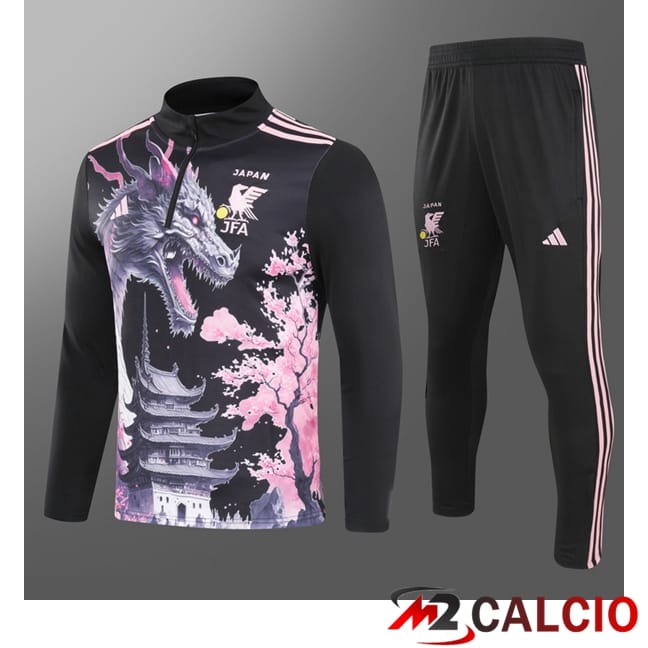 Maglie Calcio Personalizzate,Tute Calcio Squadre,Maglia Nazionale Italiana Calcio | Insieme Tuta Calcio Giappone Bambino Nero 2024/2025