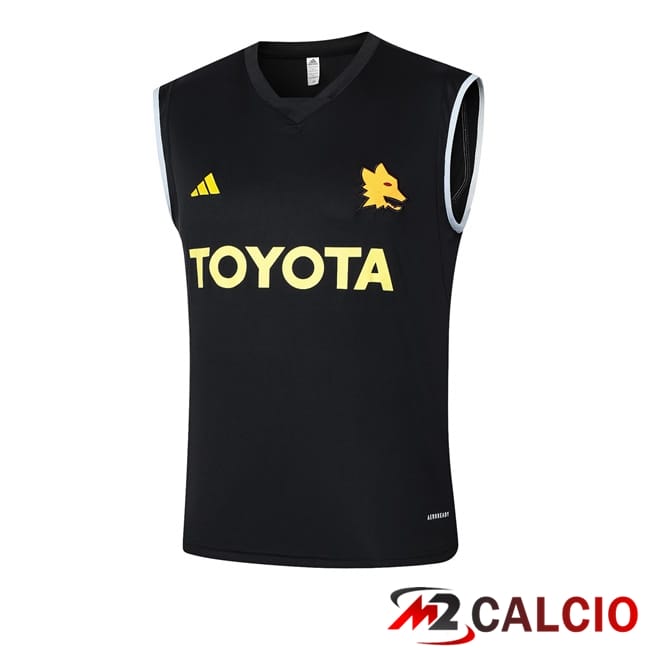 Maglie Calcio Personalizzate,Tute Calcio Squadre,Maglia Nazionale Italiana Calcio | Canotta Allenamento AS Roma Nero 2024/2025