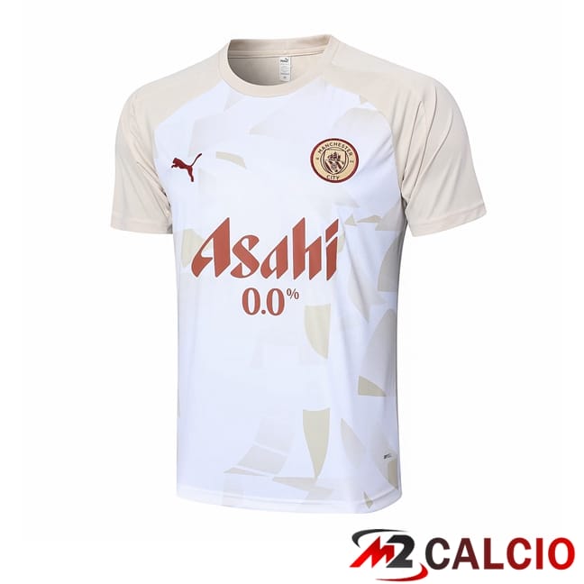 Maglie Calcio Personalizzate,Tute Calcio Squadre,Maglia Nazionale Italiana Calcio | T Shirt Allenamento Manchester City Bianco 2024/2025