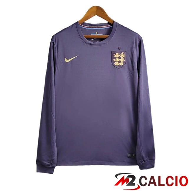 Maglie Calcio Personalizzate,Tute Calcio Squadre,Maglia Nazionale Italiana Calcio | Maglie Calcio Inghilterra Seconda Manica Lunga UEFA Euro 2024