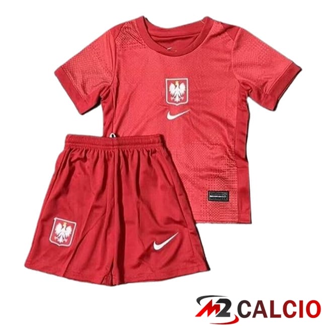 Maglie Calcio Personalizzate,Tute Calcio Squadre,Maglia Nazionale Italiana Calcio | Maglie Calcio Polonia Bambino Seconda UEFA Euro 2024