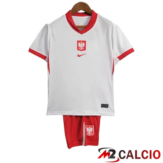 Maglie Calcio Personalizzate,Tute Calcio Squadre,Maglia Nazionale Italiana Calcio | Maglie Calcio Polonia Bambino Prima UEFA Euro 2024