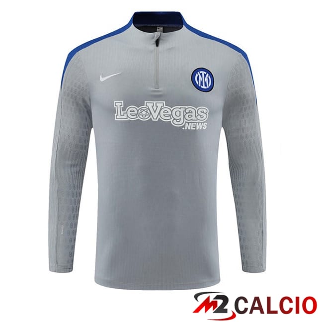 Maglie Calcio Personalizzate,Tute Calcio Squadre,Maglia Nazionale Italiana Calcio | Felpa Allenamento Inter Milan Grigio 2024/2025
