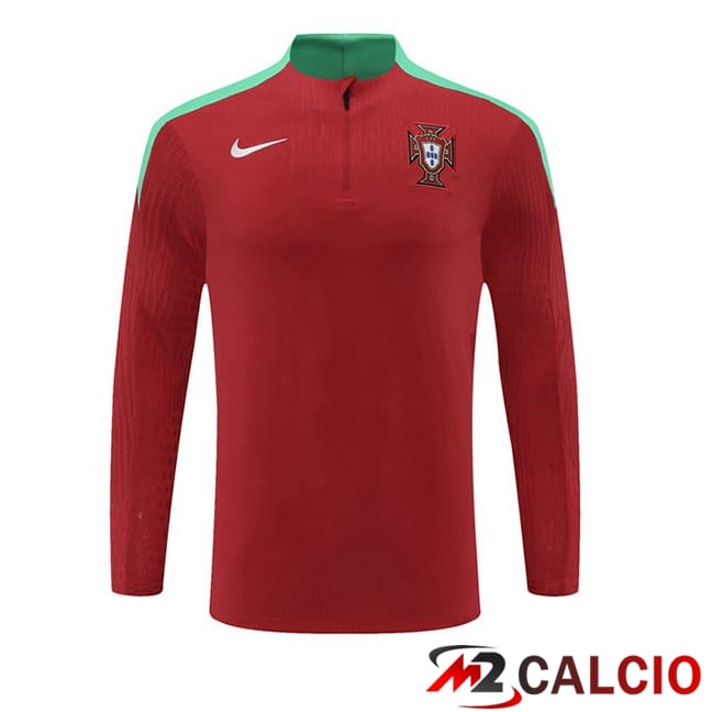 Maglie Calcio Personalizzate,Tute Calcio Squadre,Maglia Nazionale Italiana Calcio | Felpa Allenamento Portogallo Rosso 2024/2025