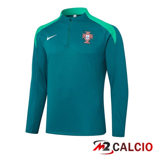 Maglie Calcio Personalizzate,Tute Calcio Squadre,Maglia Nazionale Italiana Calcio | Felpa Allenamento Portogallo Verde 2024/2025