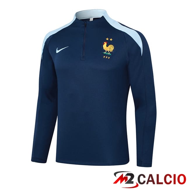 Maglie Calcio Personalizzate,Tute Calcio Squadre,Maglia Nazionale Italiana Calcio | Felpa Allenamento Francia Blu Reale 2024/2025