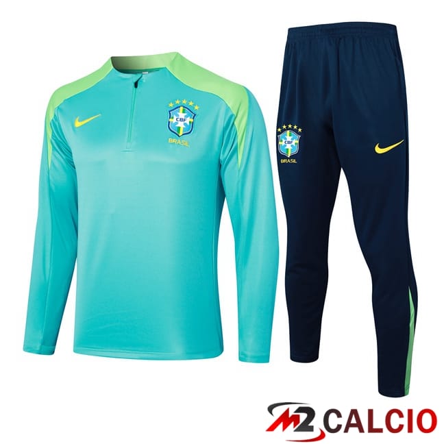 Maglie Calcio Personalizzate,Tute Calcio Squadre,Maglia Nazionale Italiana Calcio | Insieme Tuta Calcio Brasile Verde 2024/2025