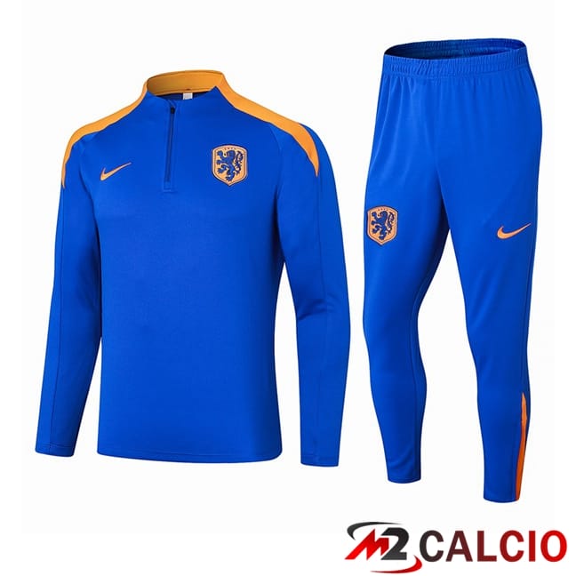 Maglie Calcio Personalizzate,Tute Calcio Squadre,Maglia Nazionale Italiana Calcio | Insieme Tuta Calcio Paesi Bassi Blu 2024/2025