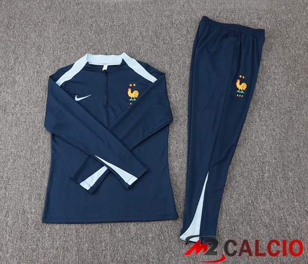 Insieme Tuta Calcio Francia Blu Reale 2024/2025