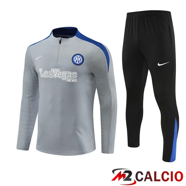 Maglie Calcio Personalizzate,Tute Calcio Squadre,Maglia Nazionale Italiana Calcio | Insieme Tuta Calcio Inter Milan Grigio 2024/2025