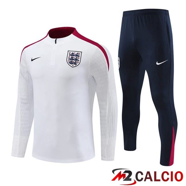 Maglie Calcio Personalizzate,Tute Calcio Squadre,Maglia Nazionale Italiana Calcio | Insieme Tuta Calcio Inghilterra Bianco 2024/2025