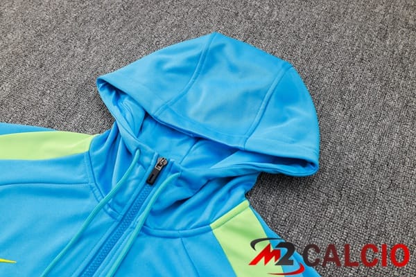 Tuta Calcio - Felpa Con Cappuccio Brasile Blu 2024/2025