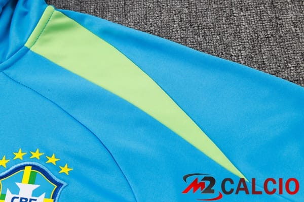 Tuta Calcio - Felpa Con Cappuccio Brasile Blu 2024/2025
