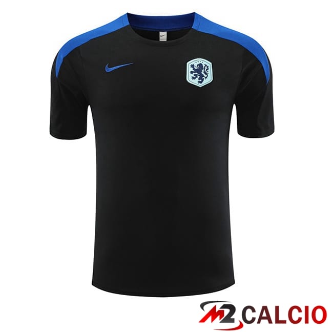 Maglie Calcio Personalizzate,Tute Calcio Squadre,Maglia Nazionale Italiana Calcio | T Shirt Allenamento Paesi Bassi Nero 2024/2025