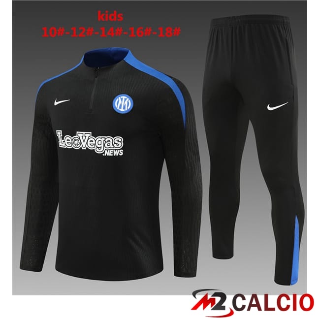 Maglie Calcio Personalizzate,Tute Calcio Squadre,Maglia Nazionale Italiana Calcio | Insieme Tuta Calcio Inter Milan Bambino Nero 2024/2025