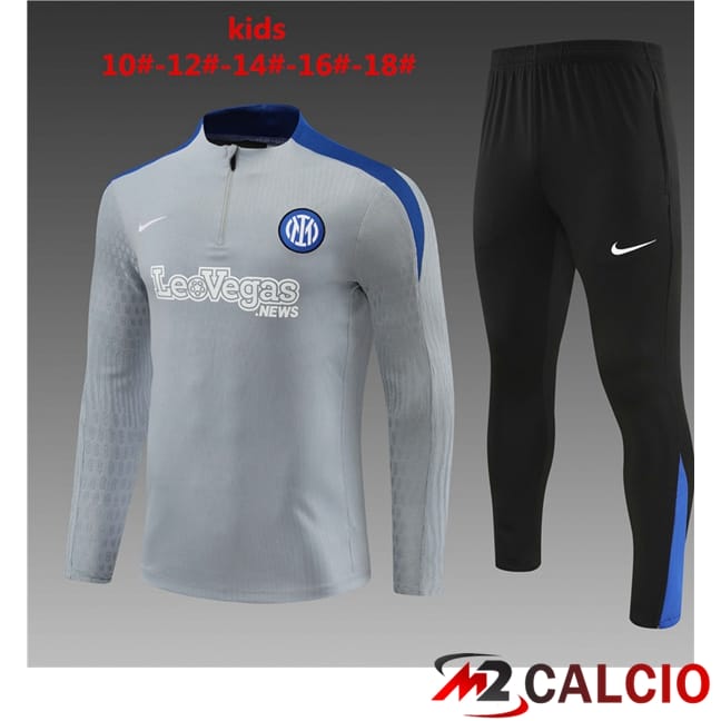 Maglie Calcio Personalizzate,Tute Calcio Squadre,Maglia Nazionale Italiana Calcio | Insieme Tuta Calcio Inter Milan Bambino Grigio 2024/2025