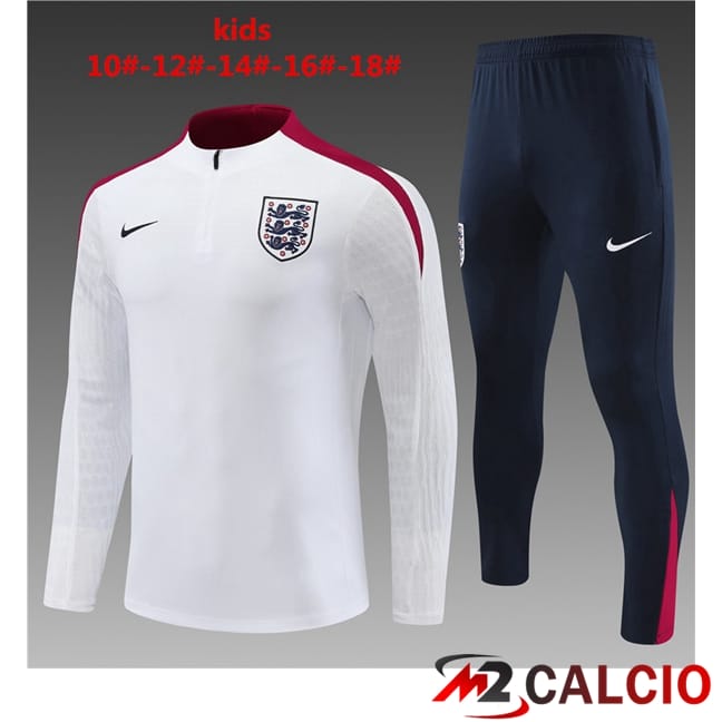 Maglie Calcio Personalizzate,Tute Calcio Squadre,Maglia Nazionale Italiana Calcio | Insieme Tuta Calcio Inghilterra Bambino Bianco 2024/2025