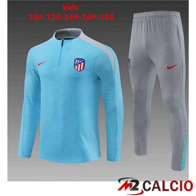 Maglie Calcio Personalizzate,Tute Calcio Squadre,Maglia Nazionale Italiana Calcio | Insieme Tuta Calcio Atletico Madrid Bambino Blu 2024/2025