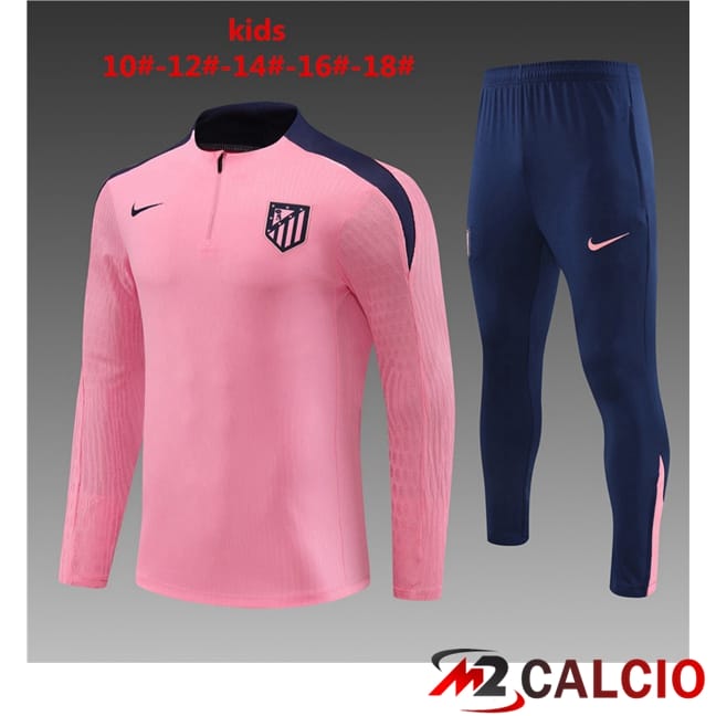 Maglie Calcio Personalizzate,Tute Calcio Squadre,Maglia Nazionale Italiana Calcio | Insieme Tuta Calcio Atletico Madrid Bambino Rosa 2024/2025
