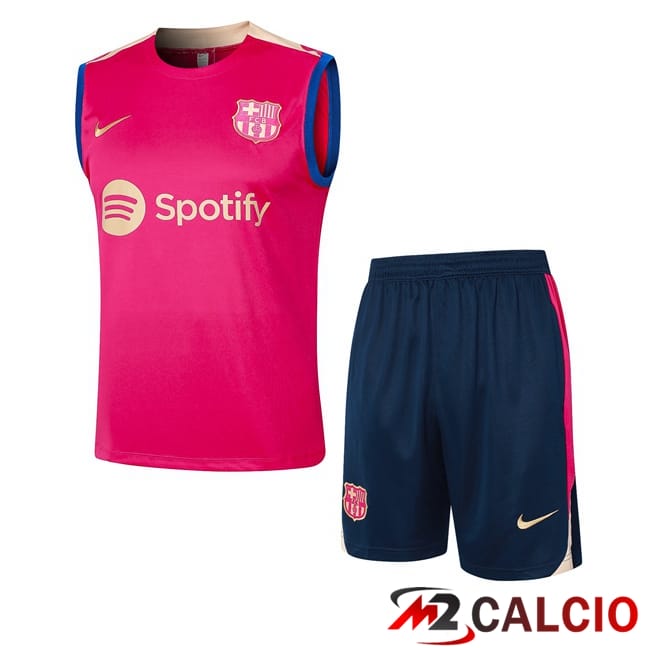 Maglie Calcio Personalizzate,Tute Calcio Squadre,Maglia Nazionale Italiana Calcio | Canotta Allenamento FC Barcellona + Pantaloncini Rosa 2024/2025