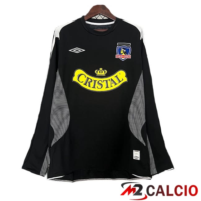 Maglie Calcio Personalizzate,Tute Calcio Squadre,Maglia Nazionale Italiana Calcio | Maglie Calcio Colo-Colo Retro Seconda Manica Lunga Nero 2006