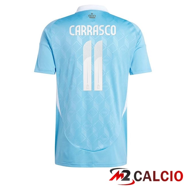 Maglie Calcio Personalizzate,Tute Calcio Squadre,Maglia Nazionale Italiana Calcio | Maglie Calcio Belgio (CARRASCO 11) Seconda UEFA Euro 2024