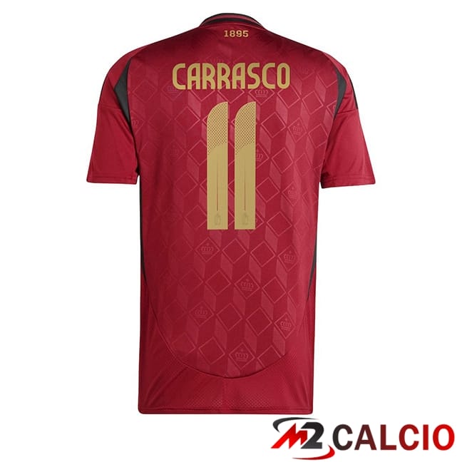 Maglie Calcio Personalizzate,Tute Calcio Squadre,Maglia Nazionale Italiana Calcio | Maglie Calcio Belgio (CARRASCO 11) Prima UEFA Euro 2024