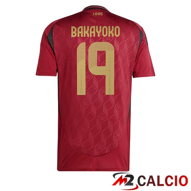 Maglie Calcio Personalizzate,Tute Calcio Squadre,Maglia Nazionale Italiana Calcio | Maglie Calcio Belgio (BAKAYOKO 19) Prima UEFA Euro 2024