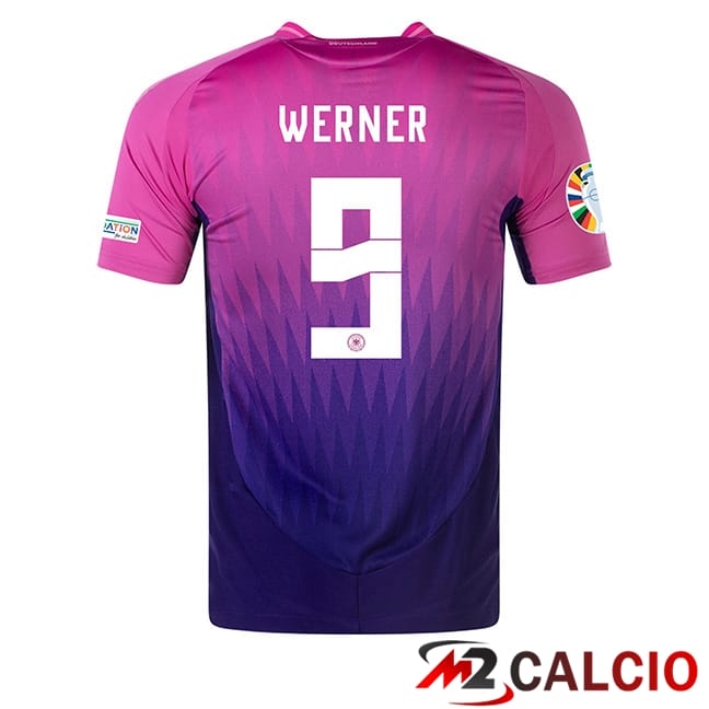 Maglie Calcio Personalizzate,Tute Calcio Squadre,Maglia Nazionale Italiana Calcio | Maglie Calcio Germania (WERNER 9) Seconda 2024/2025