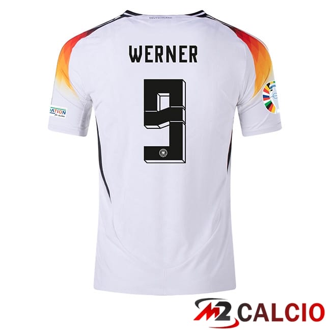 Maglie Calcio Personalizzate,Tute Calcio Squadre,Maglia Nazionale Italiana Calcio | Maglie Calcio Germania (WERNER 9) Prima 2024/2025
