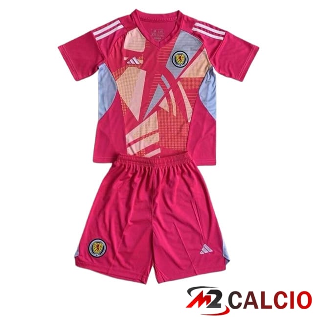 Maglie Calcio Personalizzate,Tute Calcio Squadre,Maglia Nazionale Italiana Calcio | Maglie Calcio Scozia Bambino Portiere Rosa UEFA Euro 2024