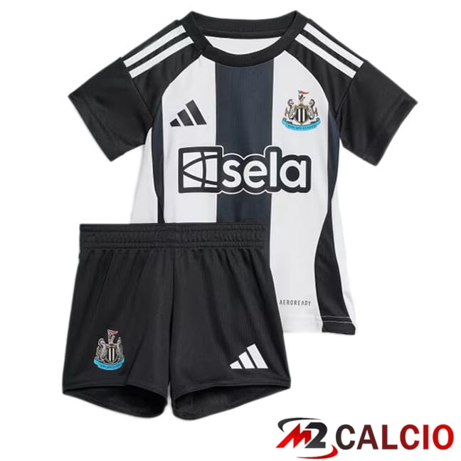 Maglie Calcio Personalizzate,Tute Calcio Squadre,Maglia Nazionale Italiana Calcio | Maglie Calcio Newcastle United Bambino Prima Bianco Nero 2024/2025