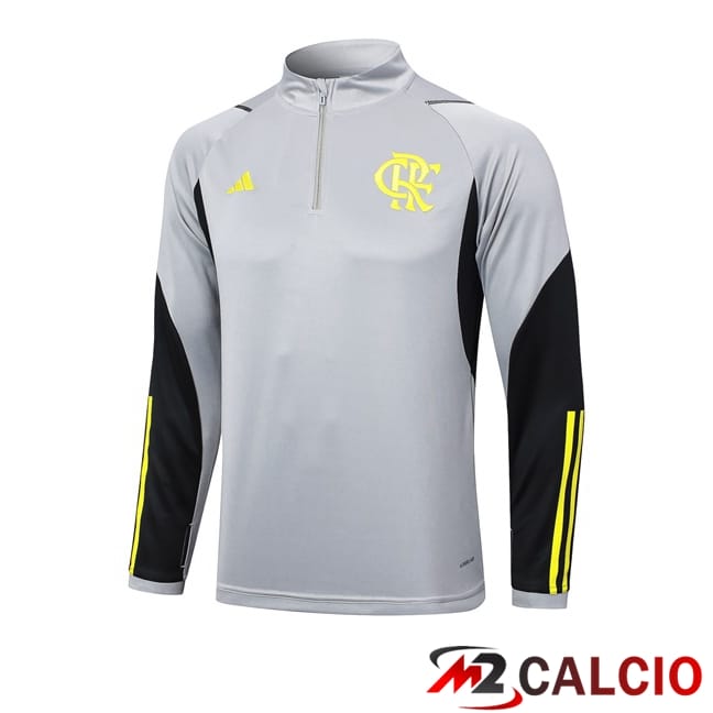 Maglie Calcio Personalizzate,Tute Calcio Squadre,Maglia Nazionale Italiana Calcio | Felpa Allenamento Flamengo Grigio 2024/2025