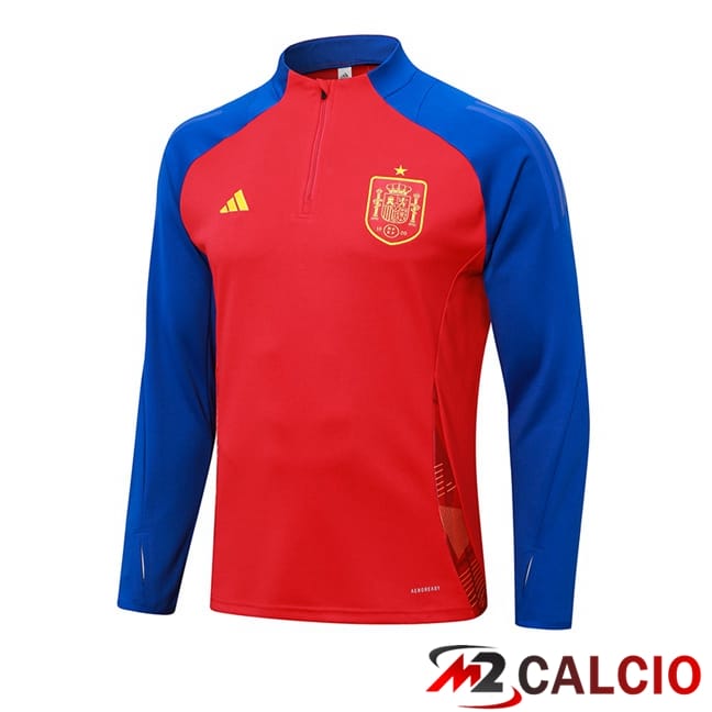 Maglie Calcio Personalizzate,Tute Calcio Squadre,Maglia Nazionale Italiana Calcio | Felpa Allenamento Spagna Rosso Blu 2024/2025