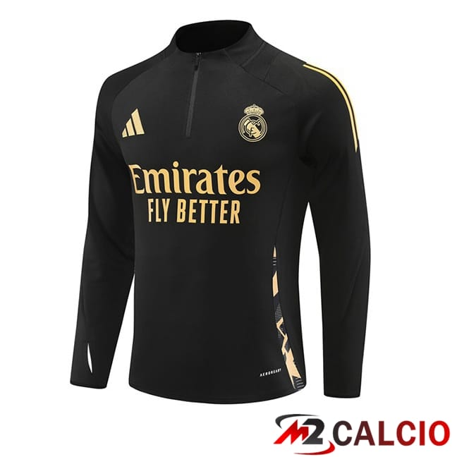 Maglie Calcio Personalizzate,Tute Calcio Squadre,Maglia Nazionale Italiana Calcio | Felpa Allenamento Real Madrid Nero 2024/2025