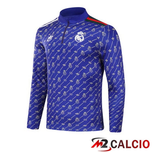 Maglie Calcio Personalizzate,Tute Calcio Squadre,Maglia Nazionale Italiana Calcio | Felpa Allenamento Real Madrid Blu 2024/2025
