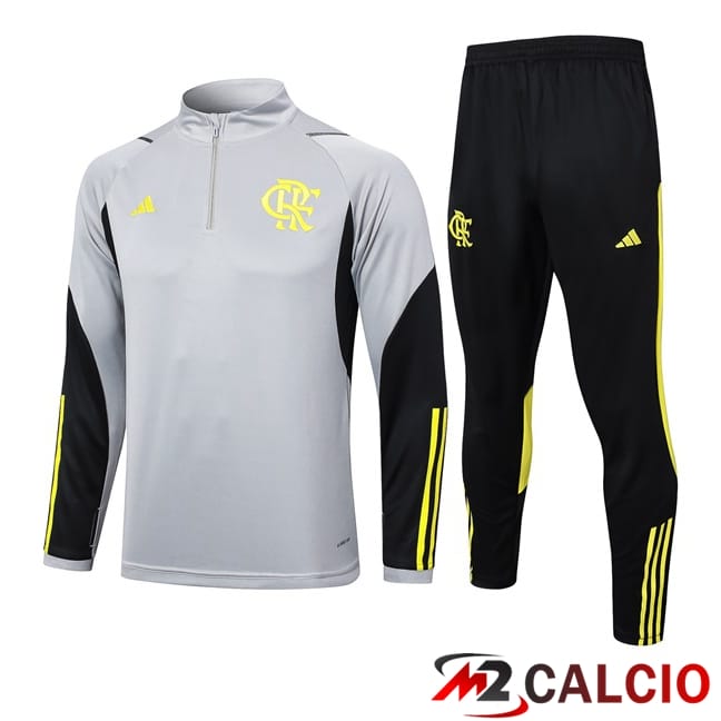 Maglie Calcio Personalizzate,Tute Calcio Squadre,Maglia Nazionale Italiana Calcio | Insieme Tuta Calcio Flamengo Grigio 2024/2025